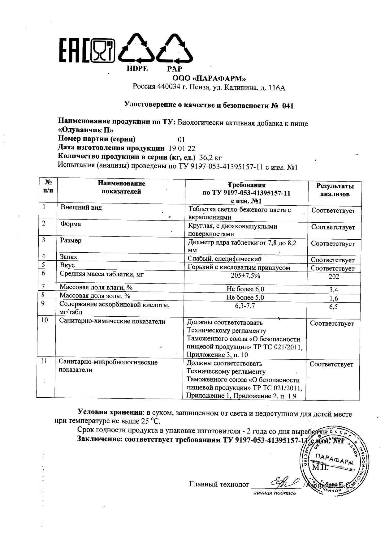 Паспорт №012022